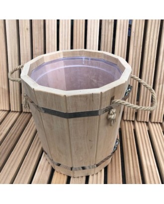 Wooden Bucket 20l with plastic insert  SAUNA ACCESSORIES
