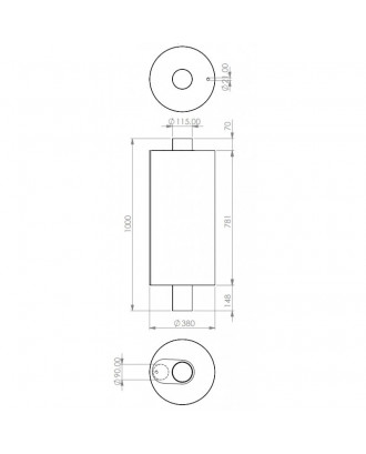 Water tank 80, 0.8МM, 115/D115 WOODBURNING SAUNA STOVES