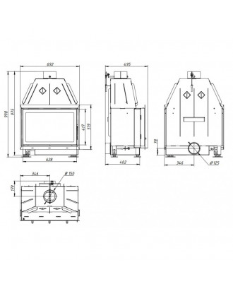 Fireplace Insert Ecokamin Alfa 700-150 12 kW FIREPLACES