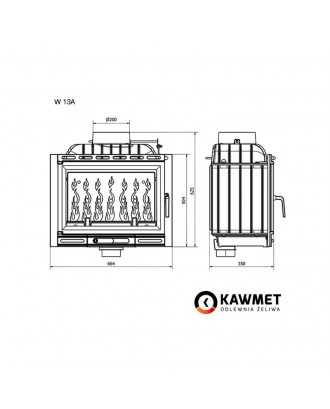 Fireplace Insert KAWMET W13 11,5 kW EKO FIREPLACES