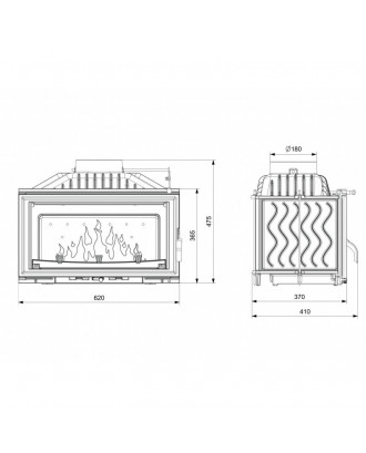 Fireplace Insert KAWMET W15 9,4 kW Eco FIREPLACES