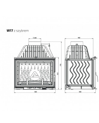 Fireplace Insert KAWMET W17 16,1kW ECO FIREPLACES