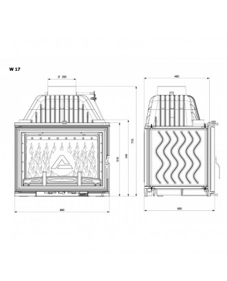 Fireplace Insert KAWMET W17 DECOR 16,1kw FIREPLACES