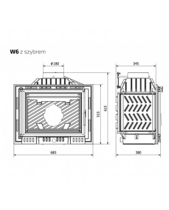 Fireplace Insert KAWMET W6 13.7kW FIREPLACES